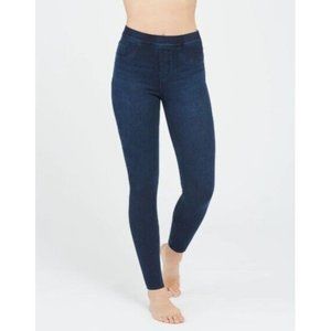 Spanx Pants Blue Jean is Ankle Elastic Waistband Stretch Pull OnLegging Size M